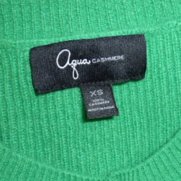 AQUA KELLY GREEN CASHMERE CARDIGAN XS - Picture 6 of 6